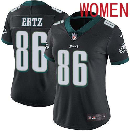 Women Philadelphia Eagles 86 Zach Ertz Nike Black Vapor Limited NFL Jersey